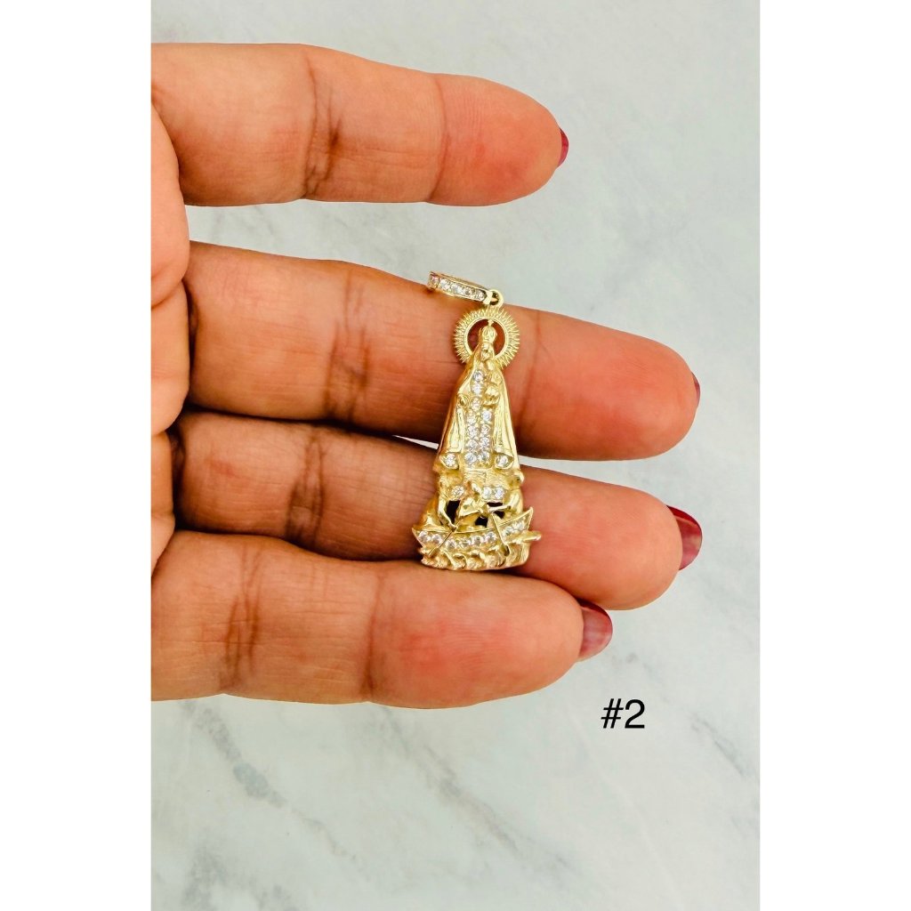 10k Gold Pendant Virgin Of Charity Virgen De La Caridad Dije Oro